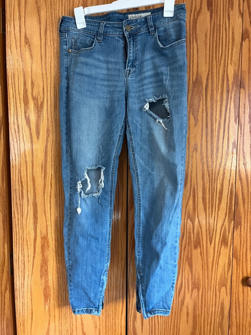 Pistola Ripped Skinny Jeans in Blue Wash